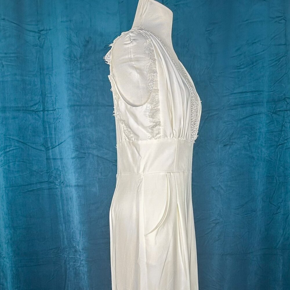 NWT Miami Fritz Lace Trim  Wide Leg Jumpsuit White - Picture 3 of 11